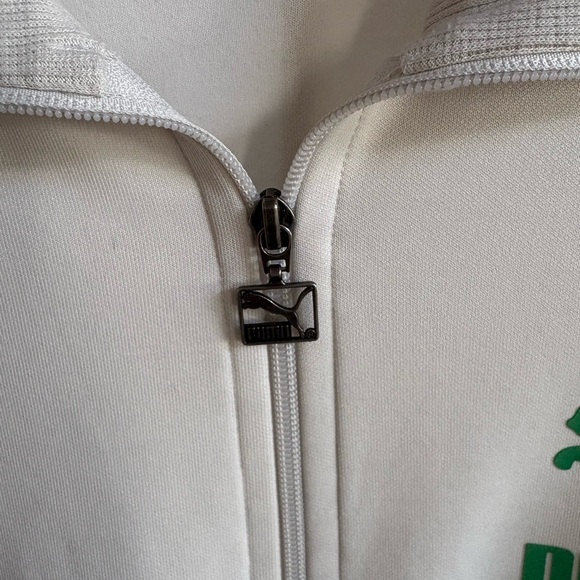 Vintage Puma Men's Green and White Track Jacket Size XXL - Picture 5 of 7